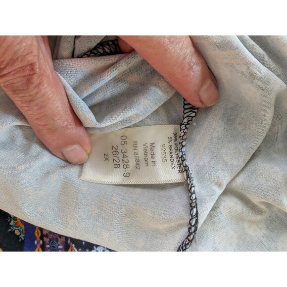 Roaman’s Plus Patchwork Print Sleeveless Maxi Dress Boho Style Size 26/28 2X - Picture 7 of 8